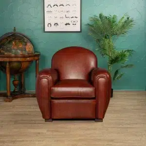 Cognac Leather club chair Gentleman in situation