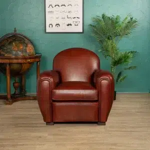 Cognac Leather club chair Gentleman in situation