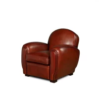 Cognac Leather club chair Gentleman in 3/4 view