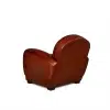 Cognac Leather club chair Gentleman in 3/4 back view