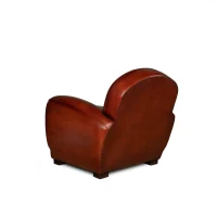 Cognac Leather club chair Gentleman in 3/4 back view