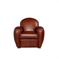 Cognac Leather club chair Gentleman in front view
