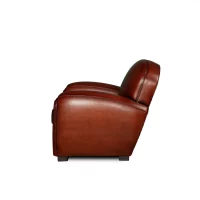 Cognac Leather club chair Gentleman in side view