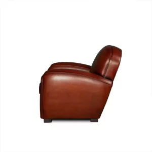 Cognac Leather club chair Gentleman in side view