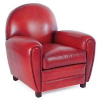 Fauteuil Club Cuir Années Folles rouge