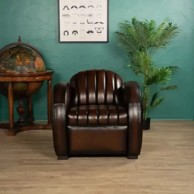Corvette leather armchair - chocolate