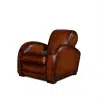 Shaded havana Texas leather club chair in 3/4 view