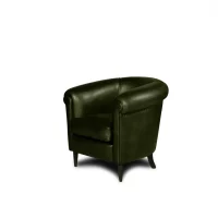 English green Leather club chair Harry's in 3/4 view