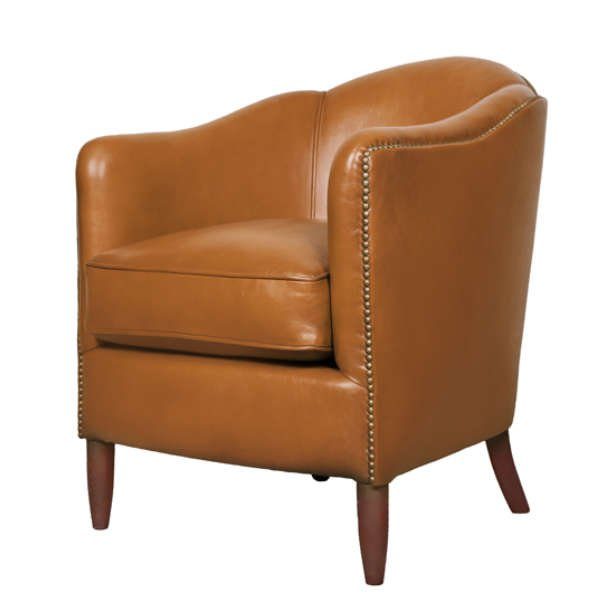 Bridge Leather Club Chair My, Small Club Chairs Upholstered