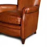 Havana Leather club chair Parisien, zoom armrest