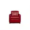 Red Leather club chair Belle Époque in front view