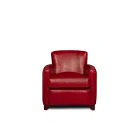 Red Leather club chair Belle Époque in front view