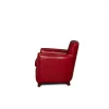 Red Leather club chair Belle Époque in side view