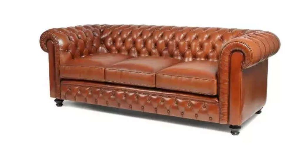 Chesterfield 3 Seater Modern Leather Sofa, Modern Leather Sofa
