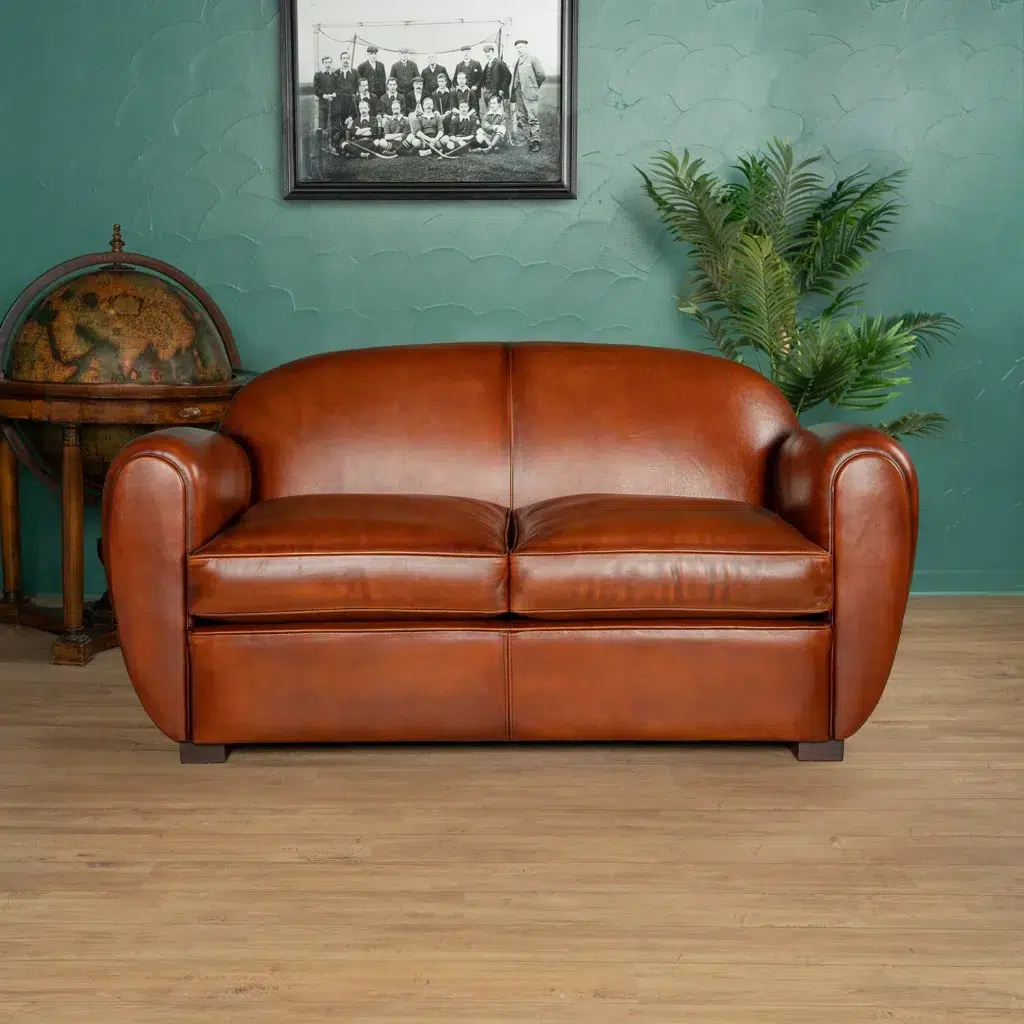 Jules 2 seater leather club sofa bed