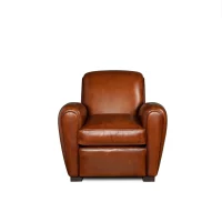 Havana Chaplin leather club chair in front view