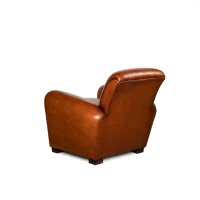 Havana Chaplin leather club chair in 3/4 back view