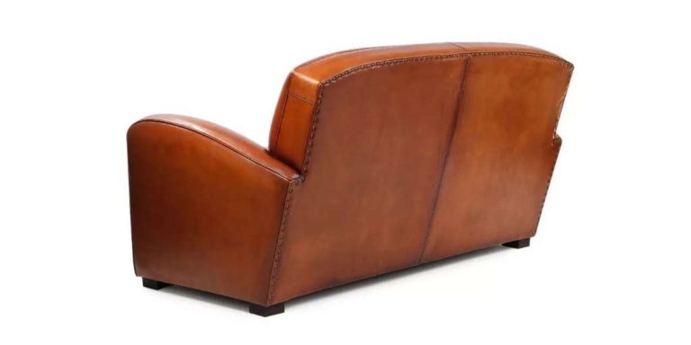 Havana Grand Carré 2 seater leather club sofa in 3/4 back view