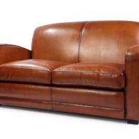 Havana Grand Carré 2 seater leather club sofa in 3/4 view