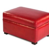 Rectangular footrest red in 3/4 view