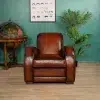 Shaded havana Texas leather club chair in situation