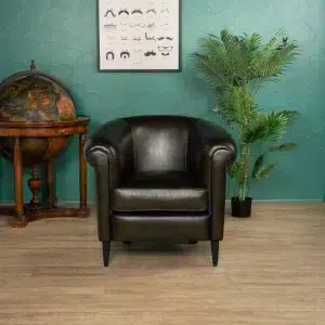English green Harry's leather club chair in situation