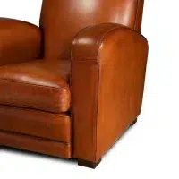 Grand Carré havana leather club chair, zoom armrest