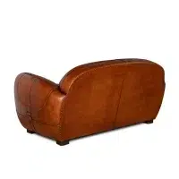 Havana Gabin 2 seater leather club sofa 3/4 back view