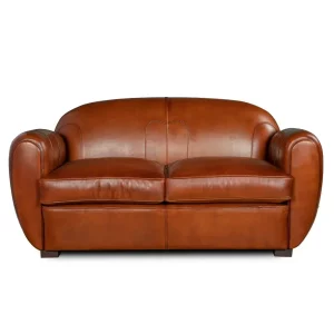 2-Seater Leather Club Sofa Beds