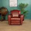 Cognac Grand Moustache leather club chair in situation