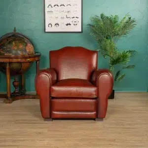 Cognac Grand Moustache leather club chair in situation