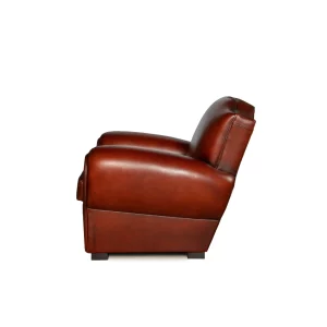 Cognac Grand Moustache leather club chair, in side view