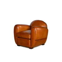 Honey Jules leather club chair in 3/4 view