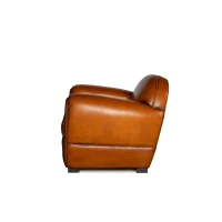 Honey Jules leather club chair in side view