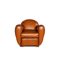 Honey Jules leather club chair in front view