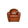 Longchamp havana leather club chair in front view