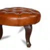 Round Chesterfield footrest havana, zoom in on details