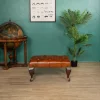 Rectangular Chesterfield footrest havana in ambience