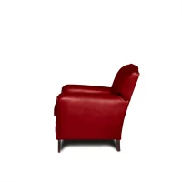 Red Fernand leather club chair in side view