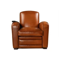 Leather club chair relax Grand Carré havana, front view
