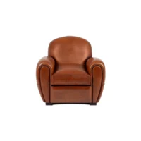 fauteuil-club-raymond-havane-vue-de-face-fond-blanc