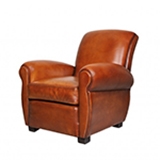 Large Leather Club Armchairs in Full-Grain Basane
