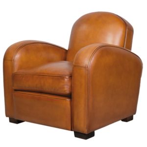 Hemingway, fauteuil, cuir rustique, face
