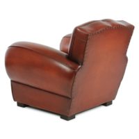 Moustache 1930, fauteuil, cuir cognac, dos